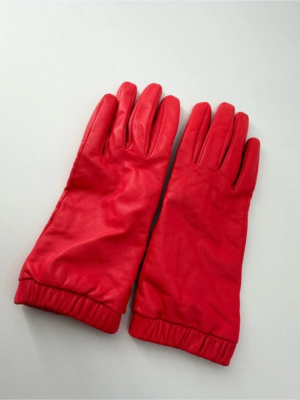 Cos Red Leather Gloves
